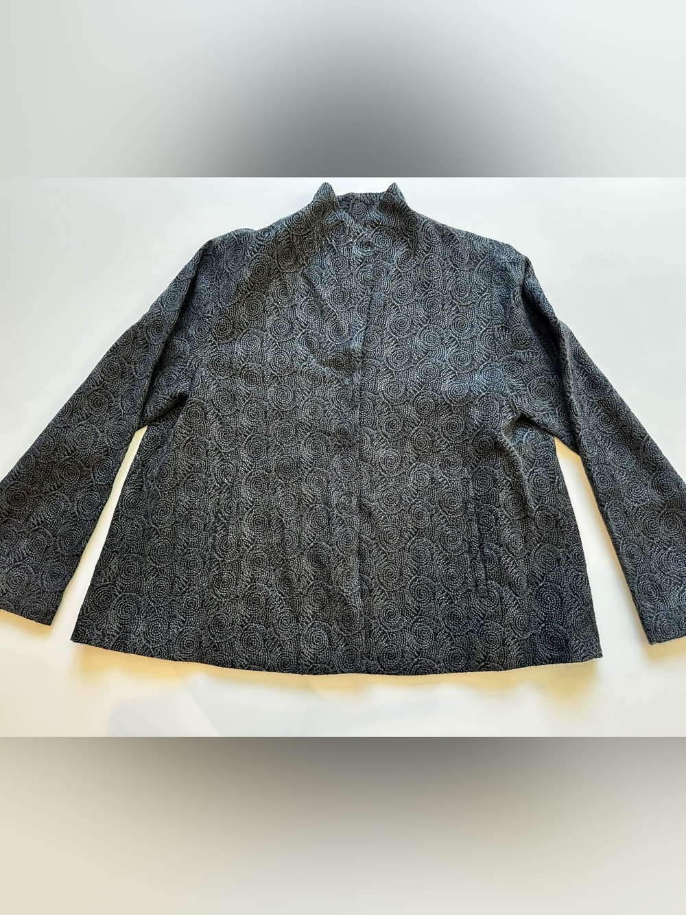 Eileen Fisher Virgin Wool Textured Spiral Jacket S